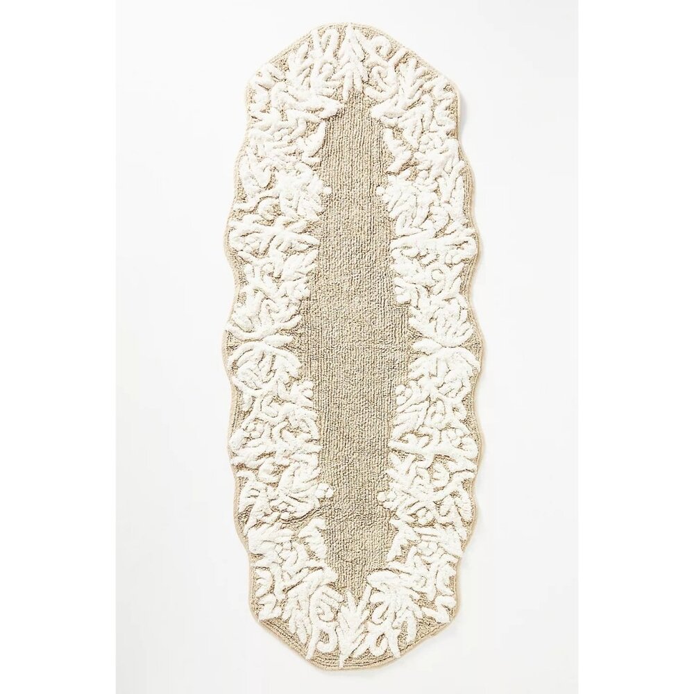 Anthropologie Geraldine Bath Mat Taupe NEW $78 58x23